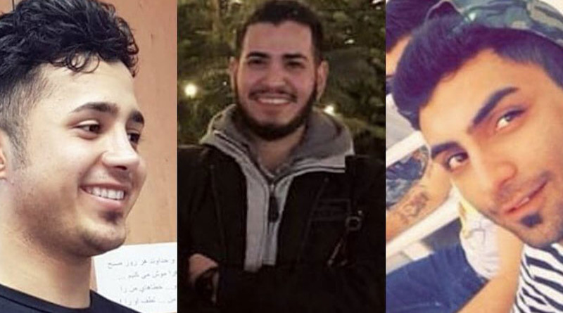 Iran Judiciary confirms death sentence for protesters. From left to right: Saied Tamjidi, Amir Hossein Moradi, Mohammad Rajabi. Photo Credit: Iran News Wire