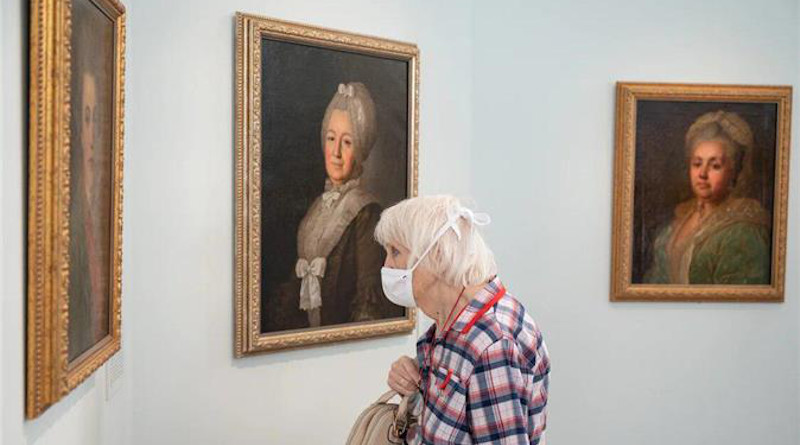 The State Historical Museum opens exhibition of portraits by Fyodor Rokotov in Moscow, Russia. Photo Credit: LUKOIL