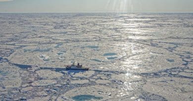 MOSAiC ice floe during Cruise Leg 4 on June 30, 2020. CREDIT Photo: Alfred-Wegener-Institut / Markus Rex, CC-BY 4.0