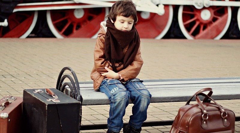 Russia Boy Station Suitcases Child Train Railway The Ussr