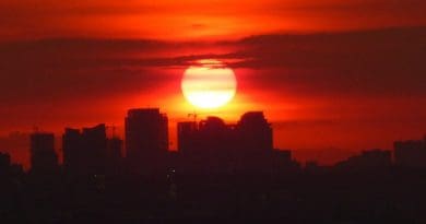 Manila Sunset Philippines Big Sun Evening Dusk