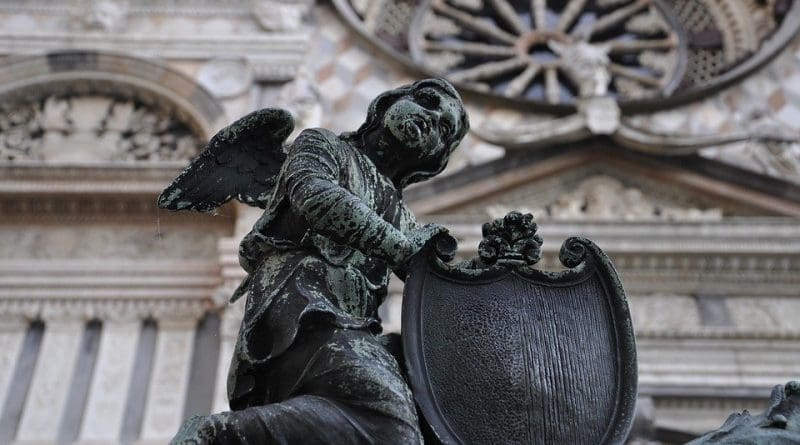 Italy Bergamo Statue Angel Lombardy Bergamo Alta