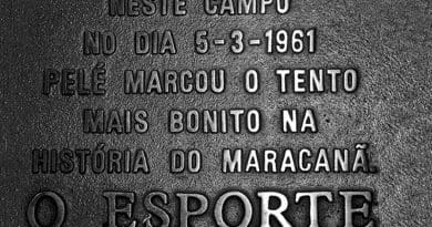 Plaque commemorating Pele making the "most beautiful goal in the history of the Maracanã" stadium. Photo Credit: Santos FC of Brazil