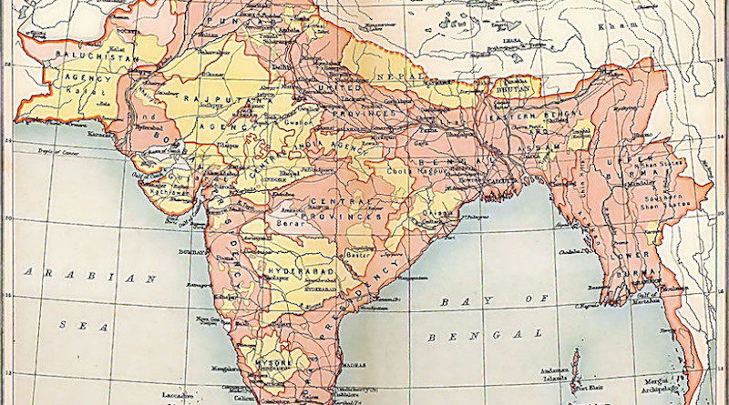 Map of the British Indian Empire from Imperial Gazetteer of India. Credit: Edinburgh Geographical Institute; J. G. Bartholomew and Sons. - Oxford University Press, 1909, Wikipedia Commons