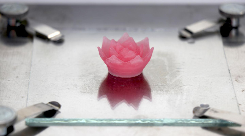 To demonstrate that fine aerogel structures can be produced in 3D printing, the researchers printed a lotus flower made of aerogel. CREDIT: EMPA