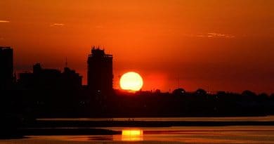 Paraguay Glow Red Color Cbd Riverside Horizon Scenery