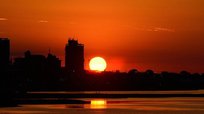 Paraguay Glow Red Color Cbd Riverside Horizon Scenery