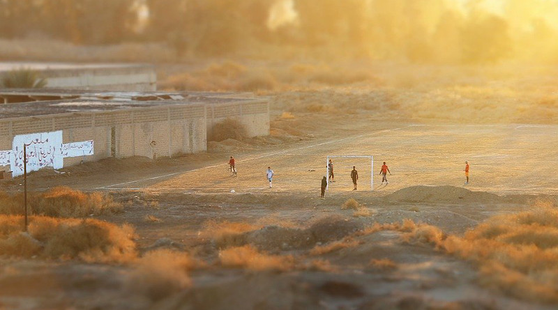 Iraq Football Field Sunset Orange Soccer Sport Nature