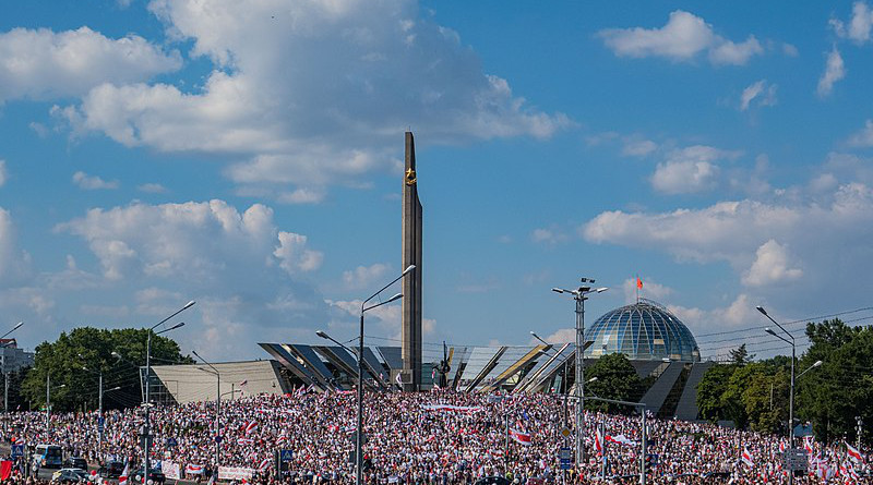 File photo of protest rally against Lukashenko in Minsk, Belarus. Photo Credit: Homoatrox, Wikimedia Commons