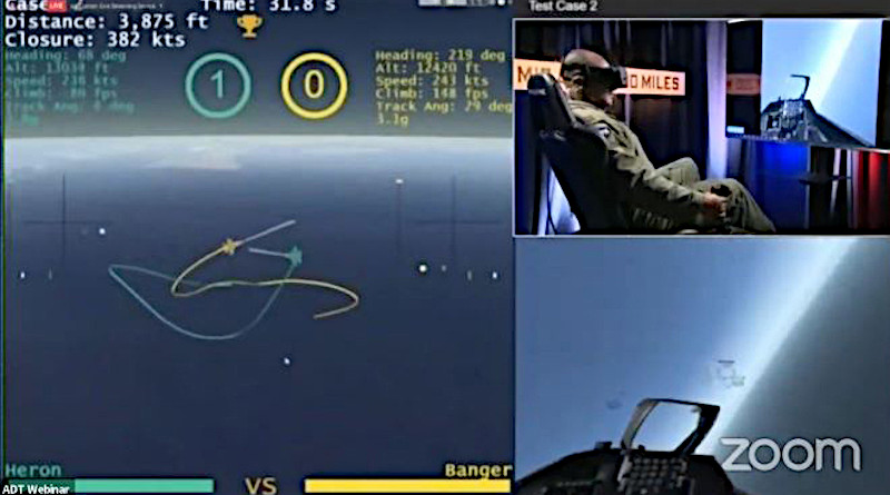 Images of an artificial intelligence (AI) algorithm beating a seasoned human aviator in a series of simulated dogfights. Photo Credit: DARPA, Twitter