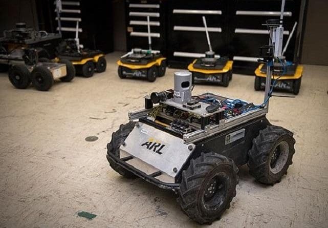A small unmanned Clearpath Husky robot, which was used by ARL researchers to develop a new technique to quickly teach robots novel traversal behaviors with minimal human oversight. CREDIT: U.S. Army