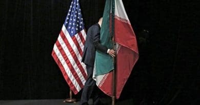 Flags of the United States and Iran. Photo Credit: Tasnim News Agency