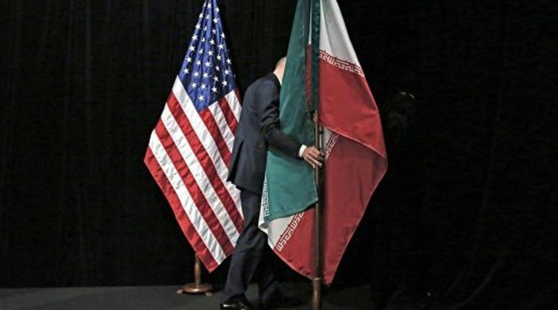 Flags of the United States and Iran. Photo Credit: Tasnim News Agency