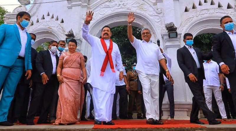 Sri Lanka's Mahinda Rajapaksa (left), Prime Minister and brother of President Gotabaya Rajapaksa (right). Photo Credit: Sri Lanka government