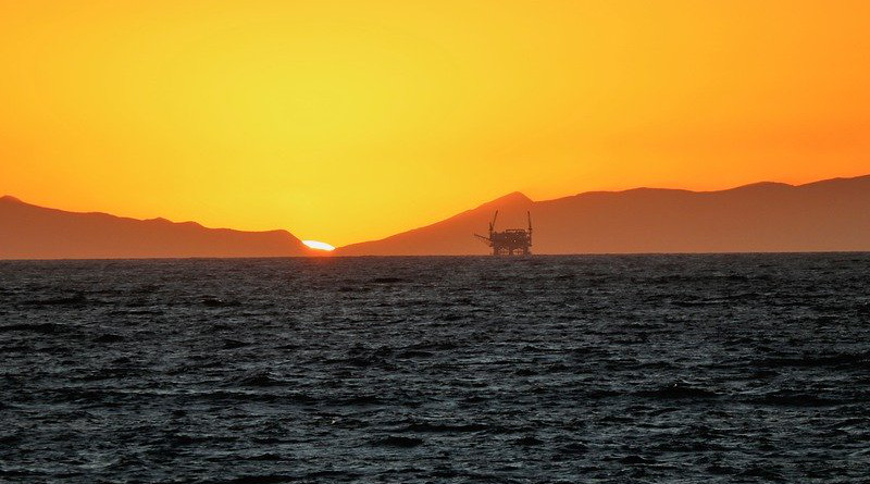 Platform Sunset Ocean Offshore Oil Rig Industry Sea