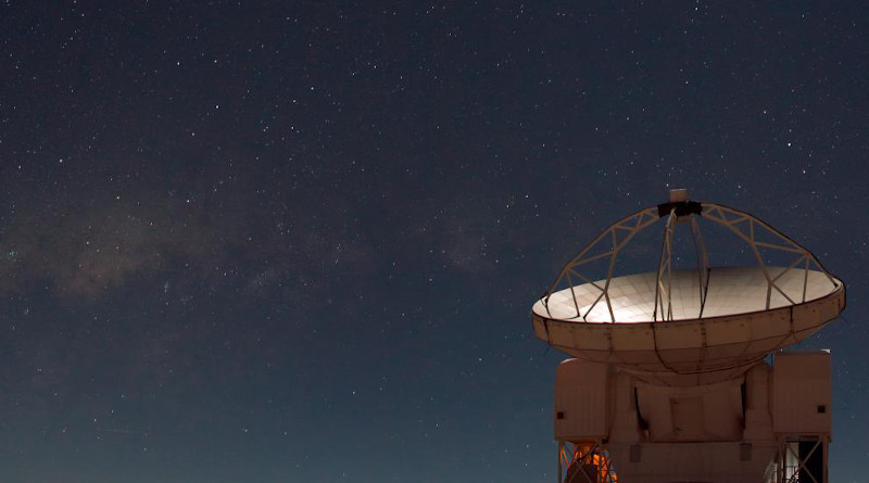 The Atacama Pathfinder Experiment (APEX), on the 5000-metre altitude plateau of Chajnantor in the Chilean Andes. CREDIT: ESO/B. Tafreshi/TWAN (twanight.org)