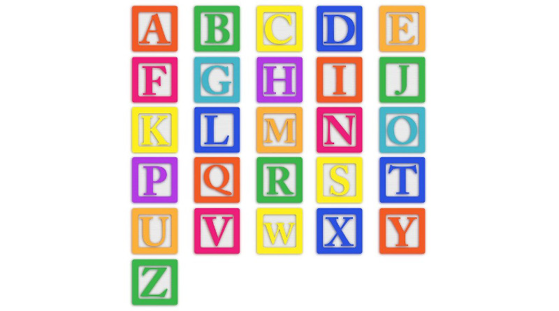 Baby Blocks Alphabet Abc Letters Colourful Block