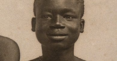 Photograph of Ota Benga at the St. Louis World's Fair in 1904. Photo Credit: Gerhard Sisters, Wikipedia Commons