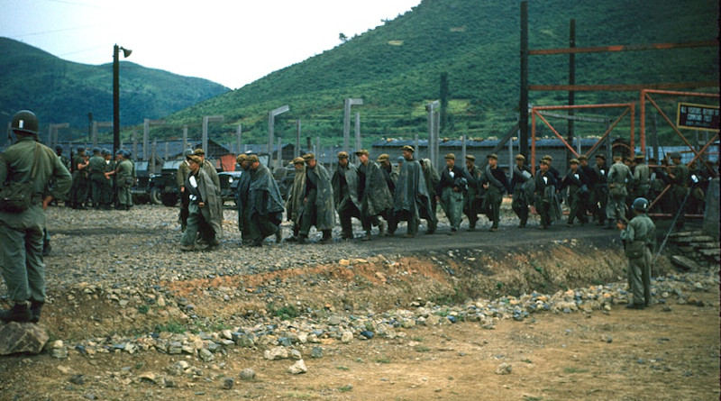 Korean prisoners of war, Koje (Geoje) Island, Korea, 1953 (U.S. Army/Donald K. Grovom)