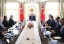 Turkey's President Recep Tayyip Erdogan met the Hamas leaders in Istanbul on Aug. 22. (Turkish presidency handout)