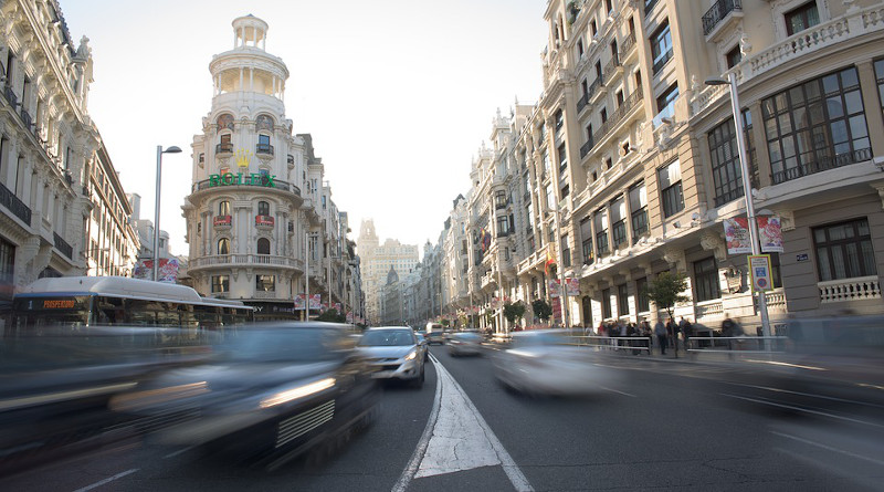 Spain Gran Vía Traffic Urban Madrid Capital Cars City