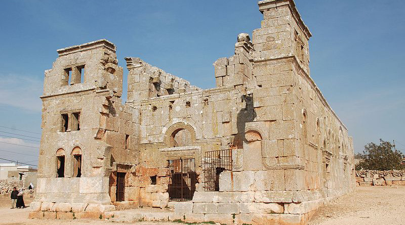 The basilica at Qalb Loze in Idlib, Syria. Photo Credit: Bertramz, Wikipedia Commons