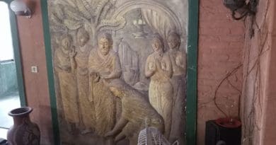 The bas-relief sculpture of Jesus washing the feet of his disciples at Tulana in Kelaniya. (Photo supplied)
