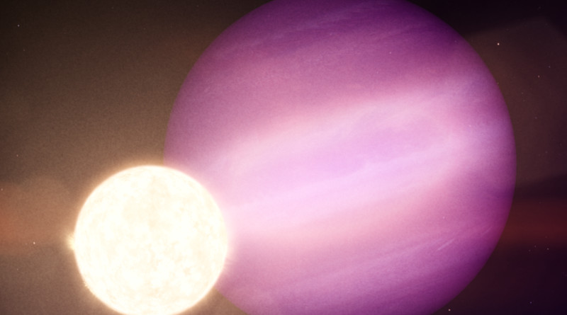 In this illustration, WD 1856 b, a potential Jupiter-size planet, orbits its much smaller host star, a dim white dwarf. Credits: NASA's Goddard Space Flight Center