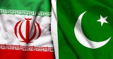 Flags of Iran and Pakistan. Photo Credit: Tasnim News Agency
