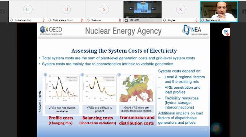 NEA nuclear energy analyst Michel Berthélemy speaking at the UNECE session on nuclear
