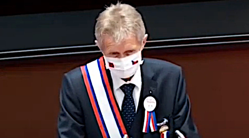 President of the Czech Senate Miloš Vystrčil speaks to Taiwan's legislature