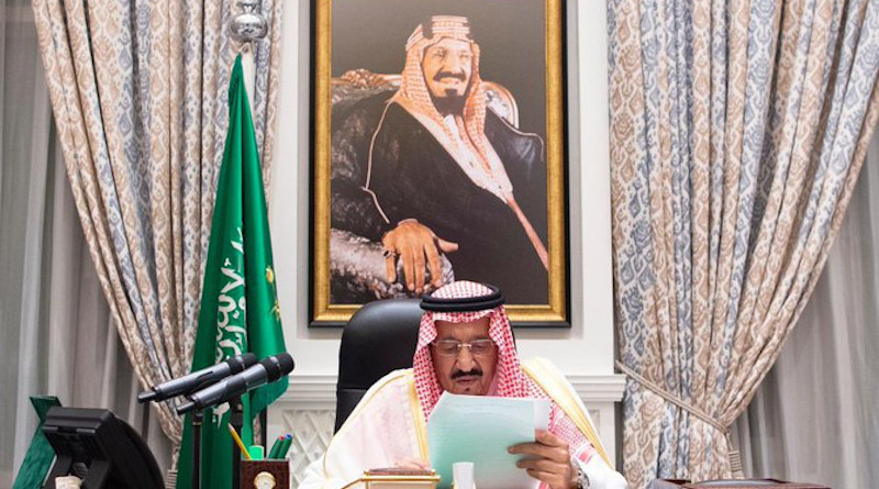 Saudi Arabia’s King Salman during his first address to the United Nations at the 75th UN General Assembly meeting, which was being held virtually for the first time on Wednesday Sept. 23, 2020. Photo Credit: SPA