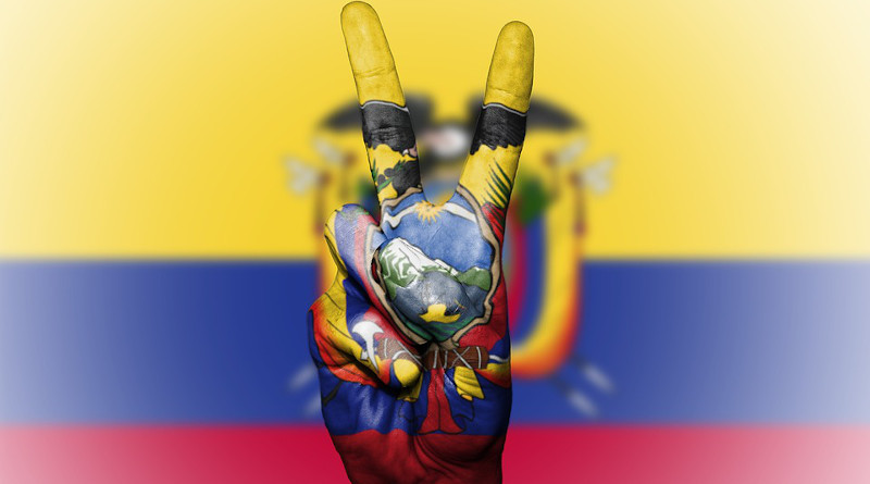 Flag Ecuador Peace Hand Nation Background Banner