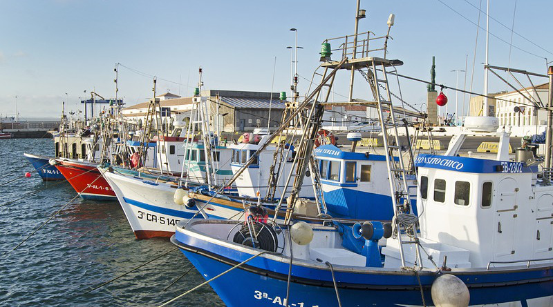 Fishing Boats Spain Harbor Port Blue Mediterranean