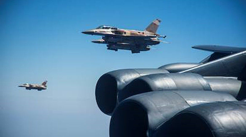 Moroccan F-16s fly alongside a US B-52H Stratofortress. Photo Credit: AFRICOM