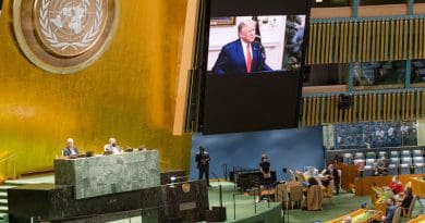 US President Donald Trump addresses the 75th session of the United Nations General Assembly. Photo Credit: Rick Bajornas, UN Photo