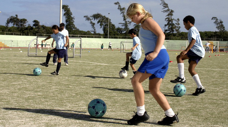 Sports Girls Boys Playing Soccer Chiildren Kids Game