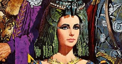 Detail of Elizabeth Taylor in theatrical poster for the film Cleopatra (1963). Credit: Wikipedia Commons