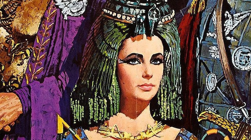 Detail of Elizabeth Taylor in theatrical poster for the film Cleopatra (1963). Credit: Wikipedia Commons