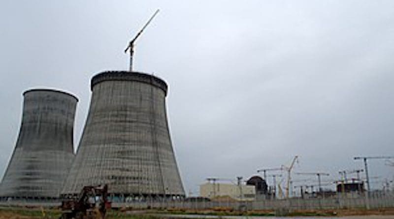 Belarus' Astravets nuclear power plant under construction in 2016. Photo Credit: Renessaince, Wikipedia Commons