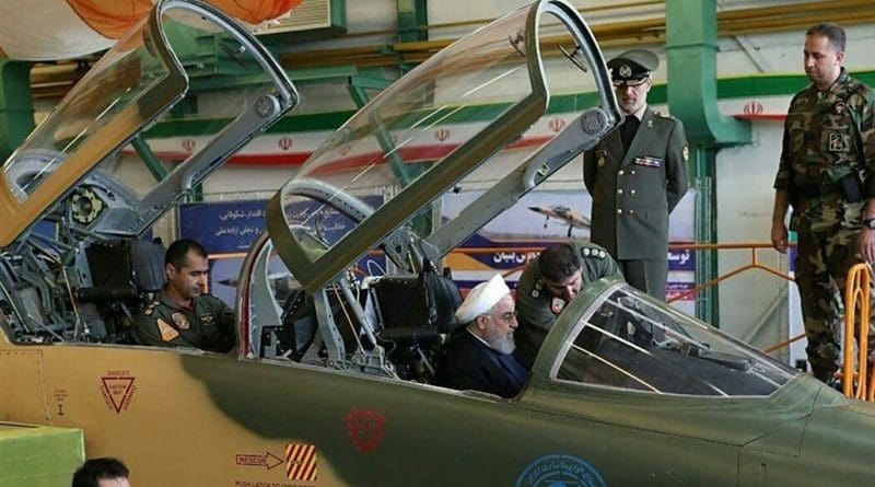 File photo of Iran's President Hassan Rouhani in warplane. Photo Credit: Tasnim News Agency