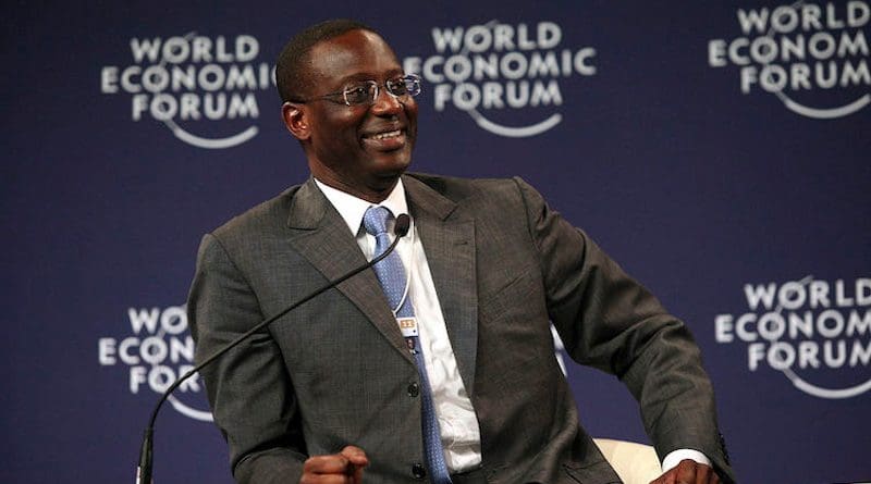 Tidjane Thiam speaking at the World Economic Forum in Dalian, China, 2011. CC BY-SA 2.0