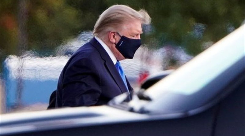 US President Donald Trump wears a mask. Photo Credit: Tasnim News Agency