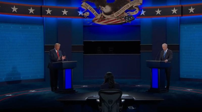 The second Presidential Debate between US President Donald Trump and former Vice President Joe Biden. Photo Credit: Screenshot