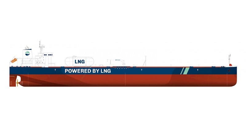 Illustration of an LNG-powered vessel. Credit: Total