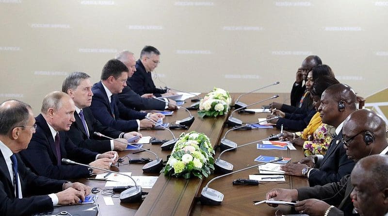 File photo of meeting between Russia's President Vladimir Putin, Foreign Affairs Minister Sergei Lavrov and the President of the Central African Republic Faustin Archange Touadera. Photo Credit: Kremlin.ru