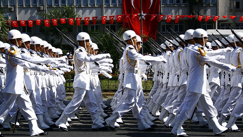 Sailors in Turkey's navy on parade. Photo Credit: Nérostrateur, Wikipedia Commons