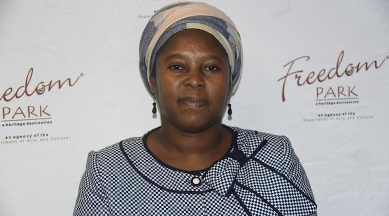 Ms. Jane Mufamadi, Chief Executive Officer (CEO) of the Freedom Park Memorial Museum Complex in Pretoria, South Africa.