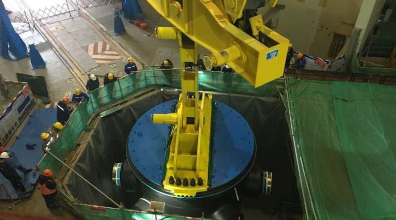The reactor pressure vessel for Hongyanhe 6 was installed in December 2018 (Image: CGN)