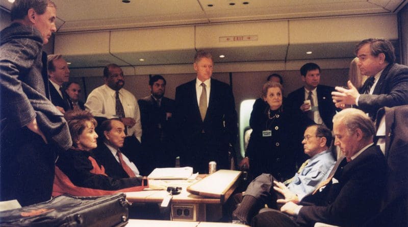 Senator Joe Biden accompanied President Bill Clinton and other officials to Bosnia in December 1997. Photo Credit: Office of Senator Joe Biden